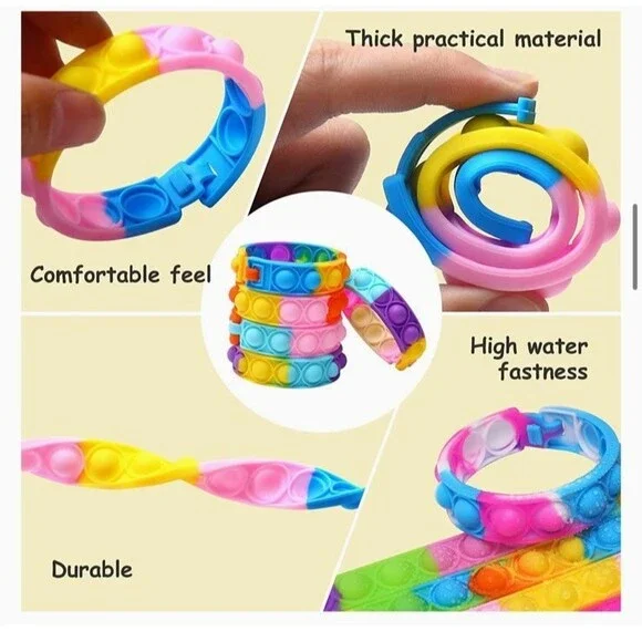 Fidget Toy Pack with Fidget Spinners Kids Toys Fidget Poppers Stress Relief B3 - Picture 5 of 7